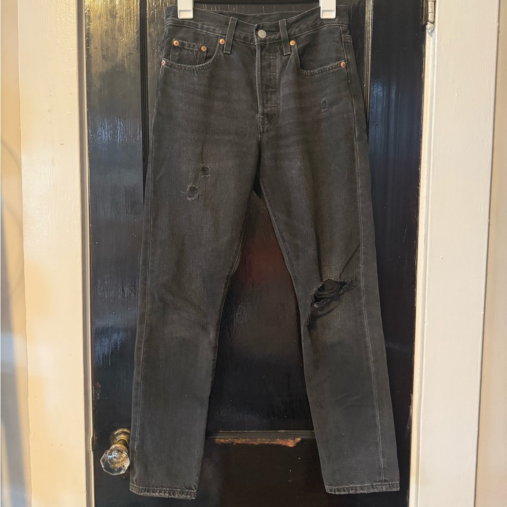 Levi’s 501 Distressed Skinny Straight Jeans